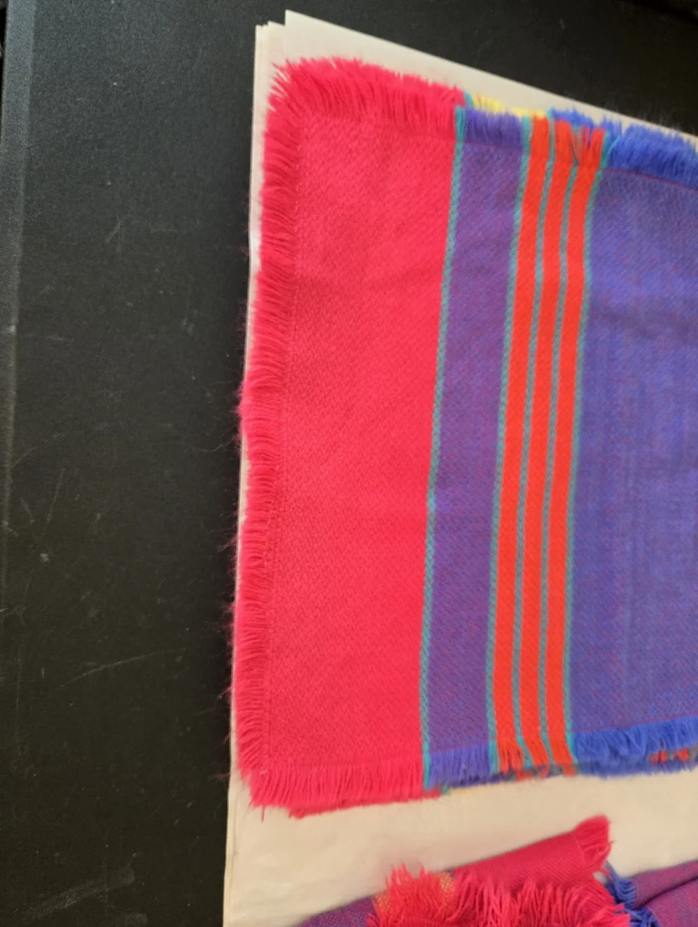 Vibrant Mexican Inspired Woven Cotton Fringe Placemats & Napkins Set Of 6 Each